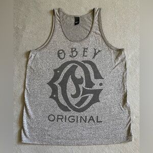 Obey Original Men’s Gray Tank Top Size Small Streetwear Skate Casual